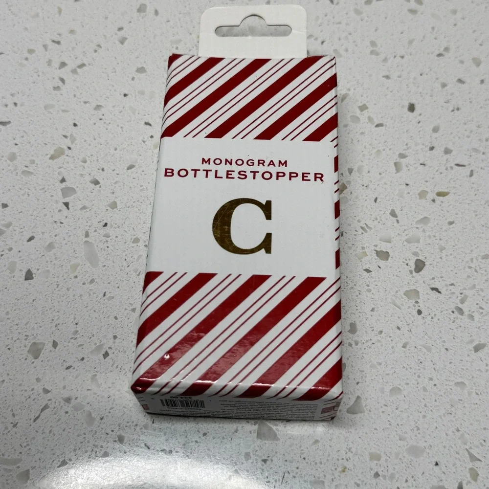 Argento SC Monogram‎ Bottle Stopper Letter C Gold Tone New in Box
